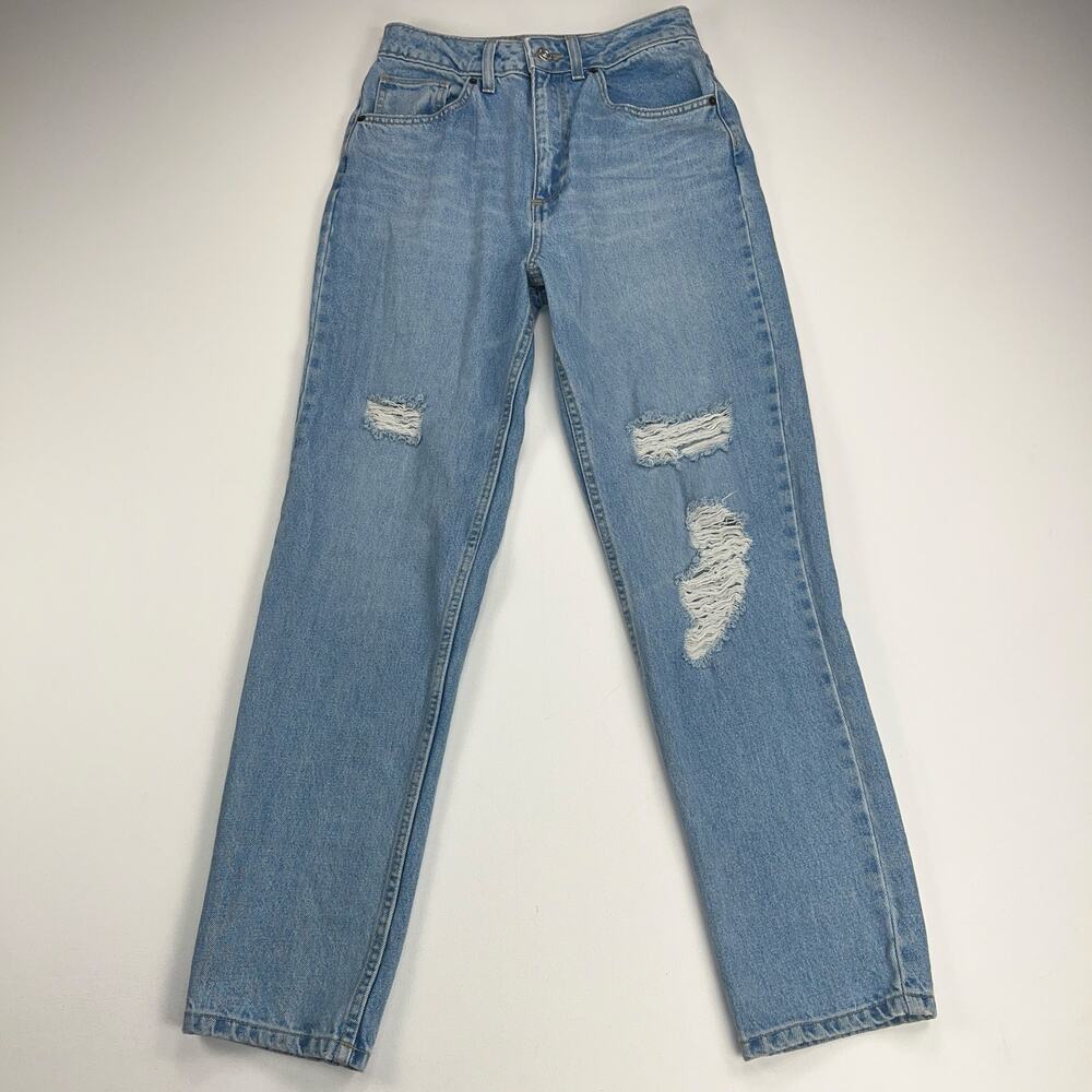 BDG Urban Outfitters High Rise Mom Jeans Medium Wash Distressed Size 27/32